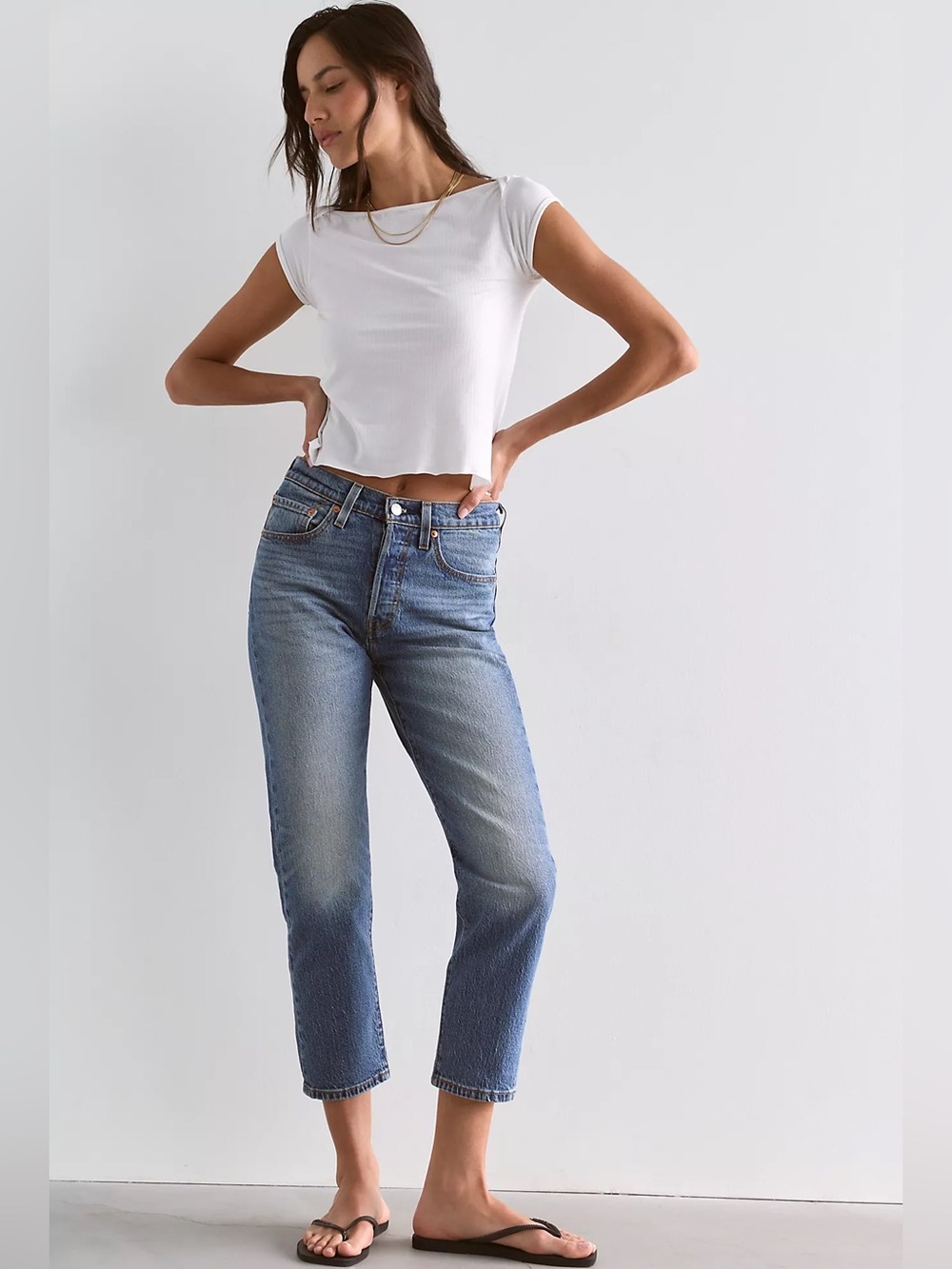 Levi’s 501 Denim High-Rise Cropped Jeans